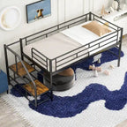 Mid Loft Bed with Storage stairs