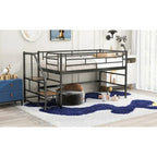 Mid Loft Bed with Storage stairs