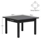 39.4 Inches Square Conference Table with Solid Wood Legs for Meeting Room