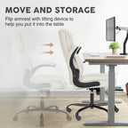 Executive Office PU Leather Desk Chair High Back Flip-Up Armrest Adjustable Ergonomic Home Office Chair