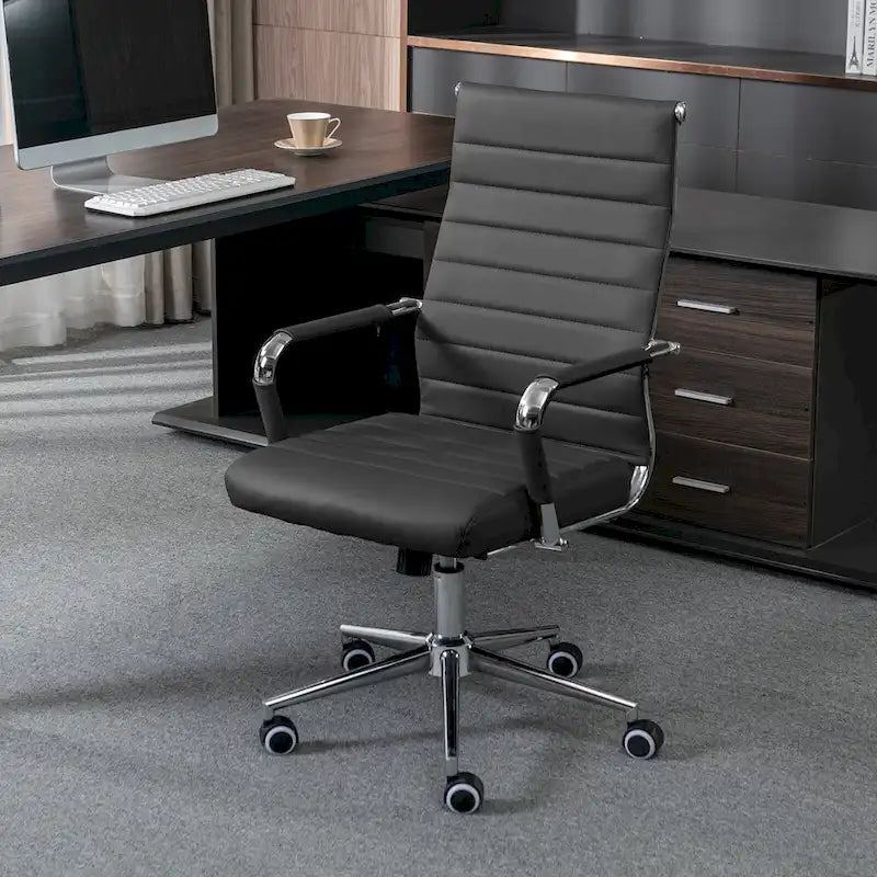 Ergonomic Office Desk Chair PU Leather Height Adjustable Swivel Chair