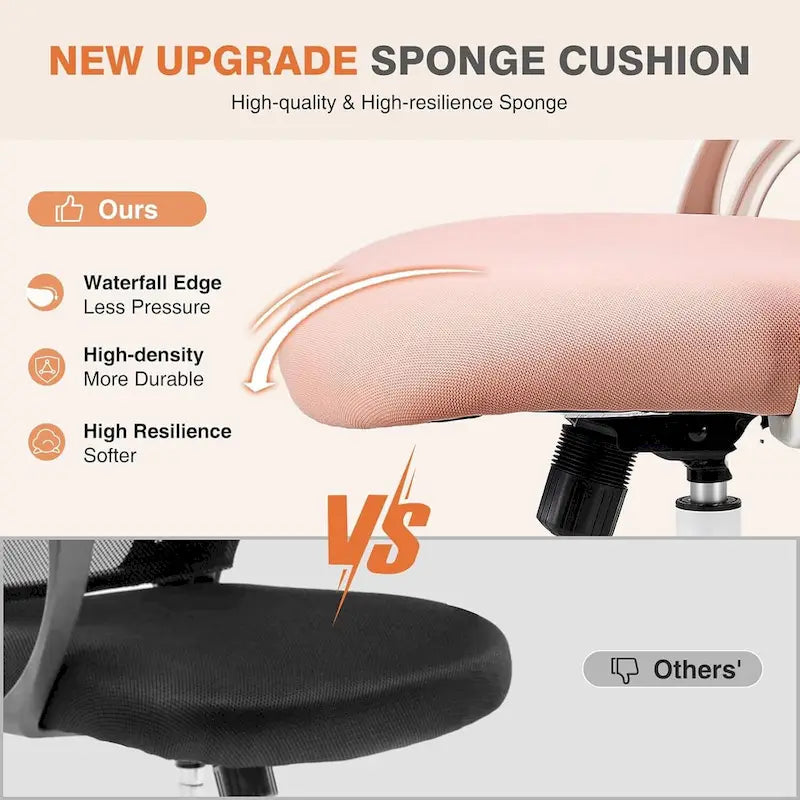 Office Computer Desk Chair, Ergonomic High-Back Mesh Rolling Work Chairs with Wheels Adjustable Headrests, Comfy Flip-up Arms