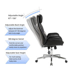 Modern High-Back Leatherette Adjustable Swivel Executive Office Chair by Glitzhome