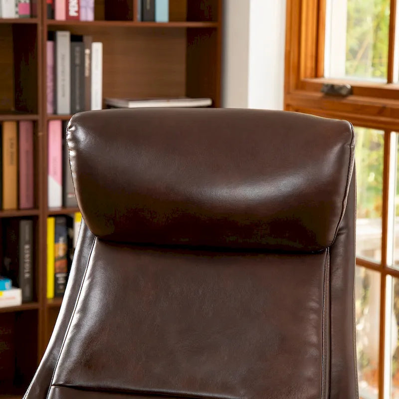 Modern High-Back Leatherette Adjustable Swivel Executive Office Chair by Glitzhome