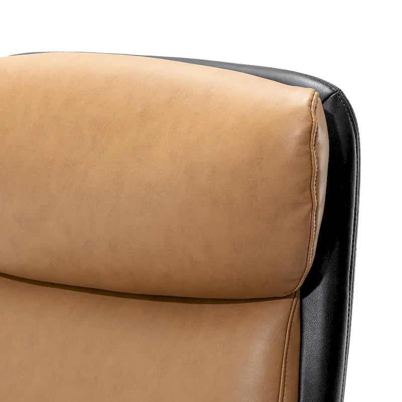 Modern High-Back Leatherette Adjustable Swivel Executive Office Chair by Glitzhome