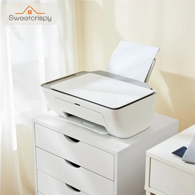5 Drawer Wood File Cabinet with Wheels and Metal Slides