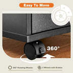 5 Drawer Wood File Cabinet with Wheels and Metal Slides