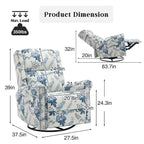 HOMYKA Floral Manual Recliner Swivel Rocking Chair Glider Set of 2