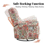 HOMYKA Floral Manual Recliner Swivel Rocking Chair Glider Set of 2
