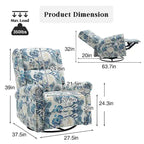 HOMYKA Floral Manual Recliner Swivel Rocking Chair Glider Set of 2