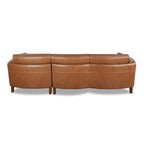 Hydeline Maui Top Grain Leather Sofa Chaise With Feather, Memory Foam and Springs
