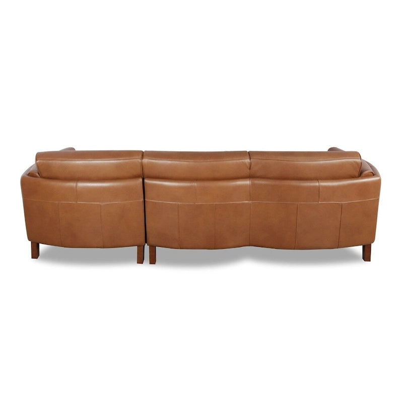 Hydeline Maui Top Grain Leather Sofa Chaise With Feather, Memory Foam and Springs