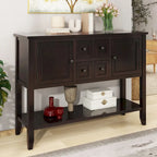 Vintage Console Table with Four Small Drawers and Bottom Shelf