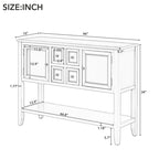 Vintage Console Table with Four Small Drawers and Bottom Shelf