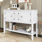 Vintage Console Table with Four Small Drawers and Bottom Shelf