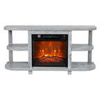48 Modern Light Gray Fireplace TV Stands Console Table with Open Storage Shelves