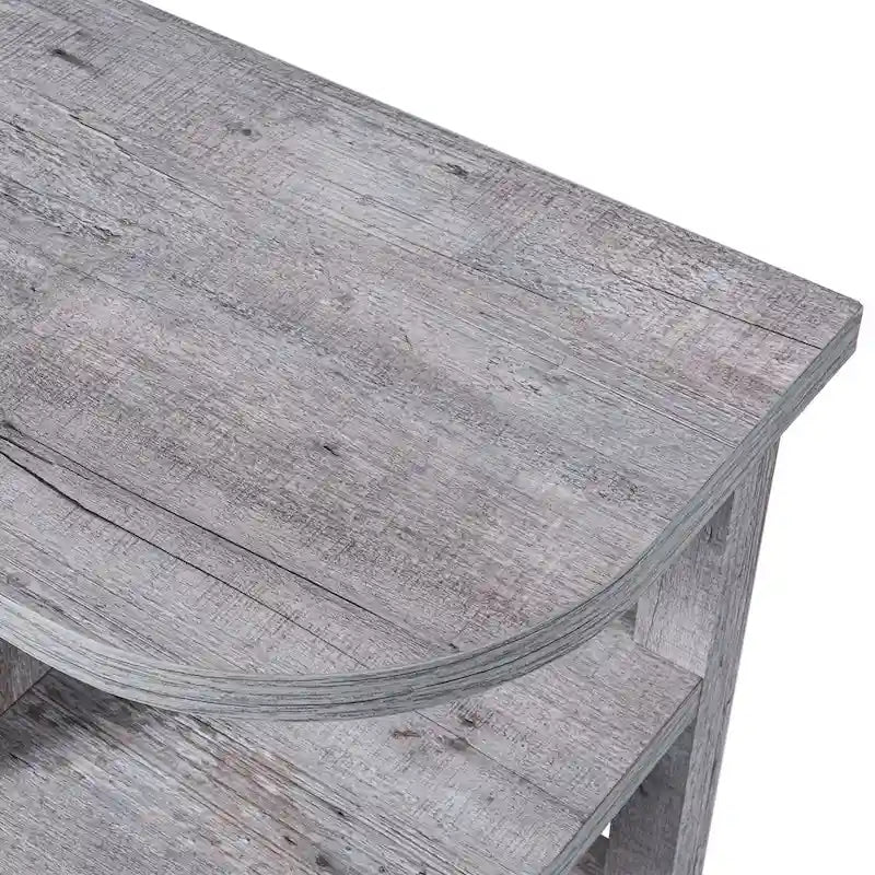 48 Modern Light Gray Fireplace TV Stands Console Table with Open Storage Shelves