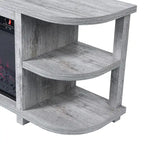 48 Modern Light Gray Fireplace TV Stands Console Table with Open Storage Shelves