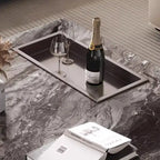Modern 42 Faux Marble Square Coffee TableGlossy Sintered Stone Tabletop