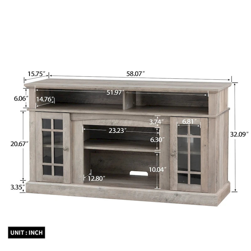TVstand with electronicfireplace and remote control