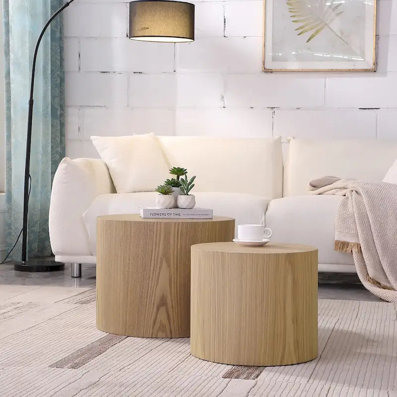 Veneer side table coffee table set of 2
