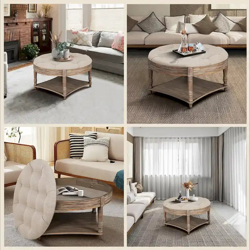 Large Round Ottoman Coffee Table