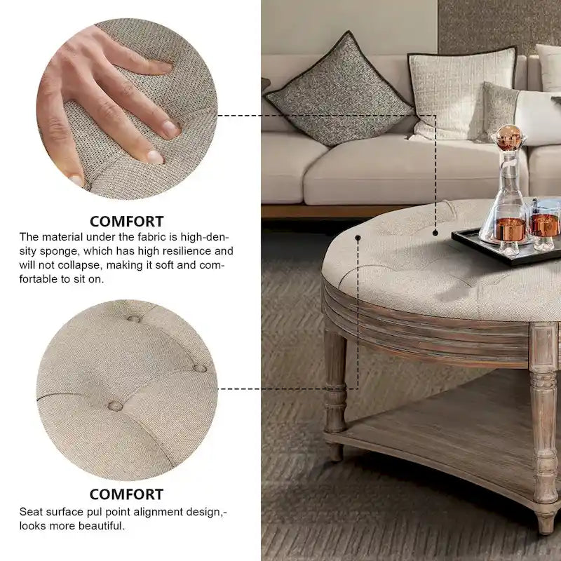 Large Round Ottoman Coffee Table