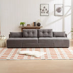 Modular Corduroy Sleeper Sofa & Sectional Set,Grey, 3-in-1 Design