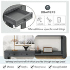 Nestfair Entryway Console Table Sofa Table with Storage Drawers and Bottom Shelf