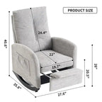 Accent Rocking Chair with Footrest High Back