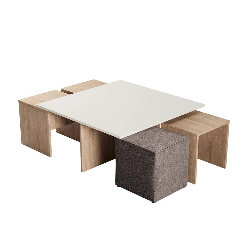 Manhattan Comfort Haley Mid-Century Modern Nested Coffee Table