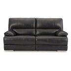 Signature Design by Ashley Mountainous Black Power Reclining Sofa - 85W x 42D x 42H