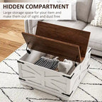 Farmhouse Coffee Table with Storage for Living Room