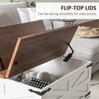 Farmhouse Coffee Table with Storage for Living Room