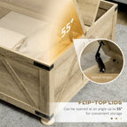 Farmhouse Coffee Table with Storage for Living Room