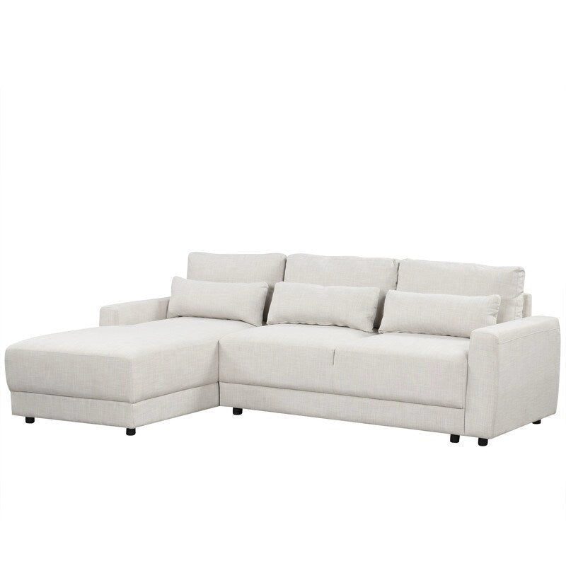 92.9W L-shaped Modular Sectional Sofa with Cushions and 3 Pillows