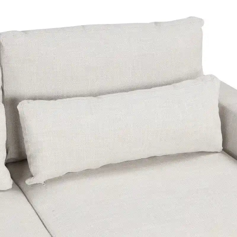 92.9W L-shaped Modular Sectional Sofa with Cushions and 3 Pillows