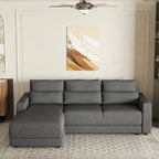 92.9W L-shaped Modular Sectional Sofa with Cushions and 3 Pillows