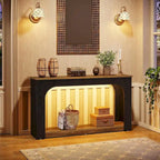 55 Inches Console Sofa Table Wood Entryway Table with LED Lights