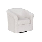 Moriarty Bone Fabric Accent Swivel Chair