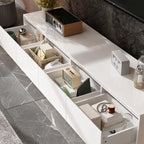Illuminated White High Gloss Television Entertainment Center Console