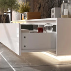 Illuminated White High Gloss Television Entertainment Center Console