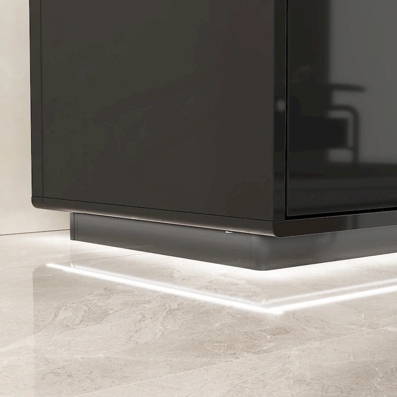 Illuminated White High Gloss Television Entertainment Center Console