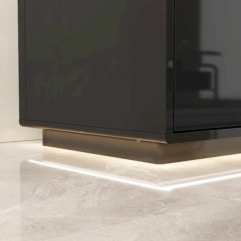 Illuminated White High Gloss Television Entertainment Center Console