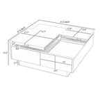 Modern Square Wood Coffee Table with Movable Top and 4 Hidden Storage Drawers