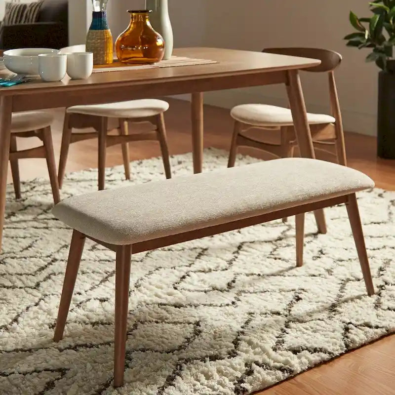 Norwegian Danish Modern Tapered Upholstered Dining Bench iNSPIRE Q Modern
