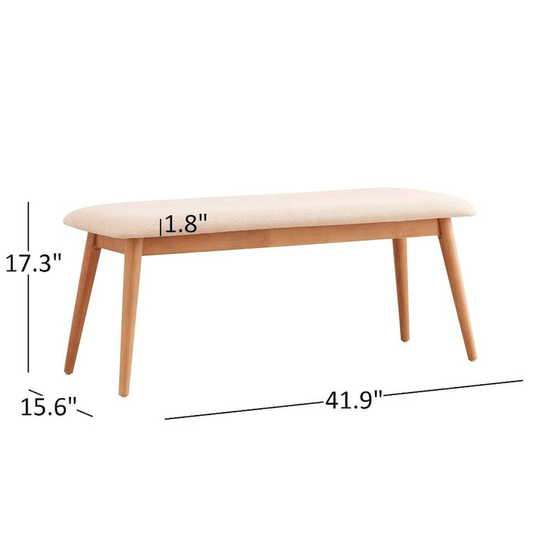 Norwegian Danish Modern Tapered Upholstered Dining Bench iNSPIRE Q Modern