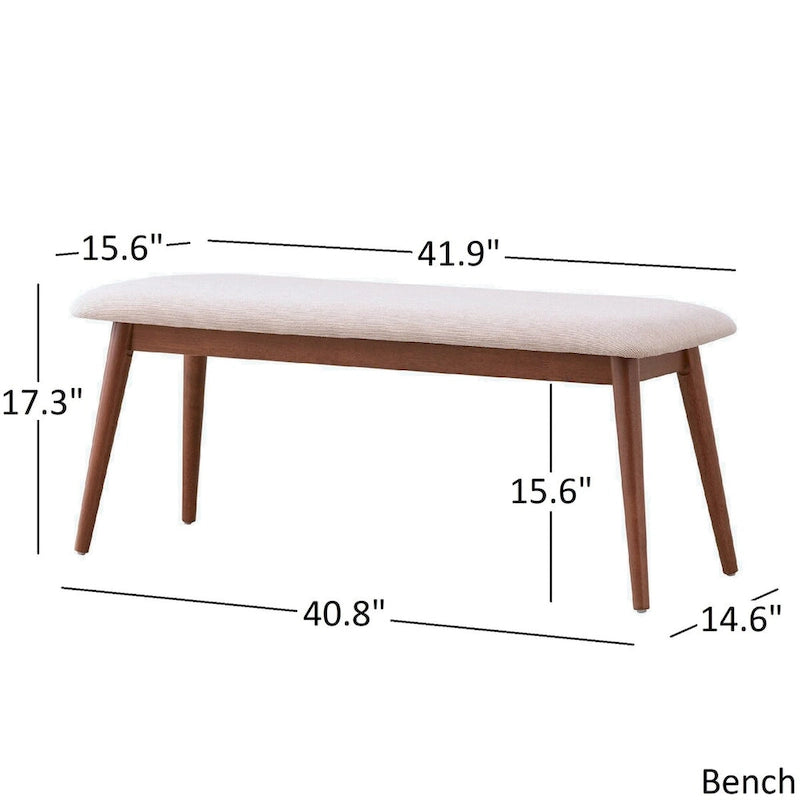Norwegian Danish Modern Tapered Upholstered Dining Bench iNSPIRE Q Modern