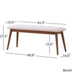 Norwegian Danish Modern Tapered Upholstered Dining Bench iNSPIRE Q Modern