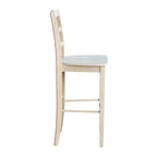 30 Round Top Pedestal Bar Height Table with 2 Madrid Stools - Unfinished - 3 Piece Set